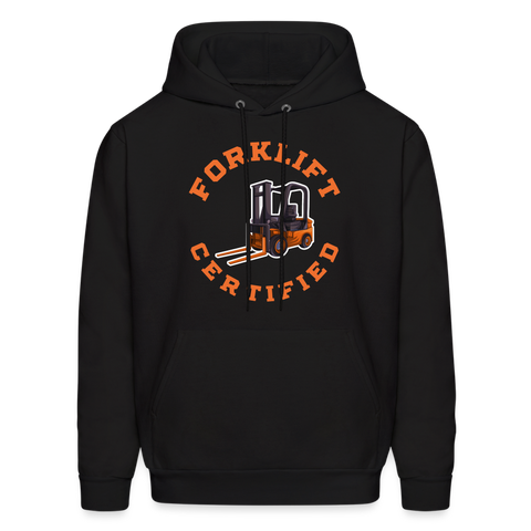forklift certified light font hoodie - black
