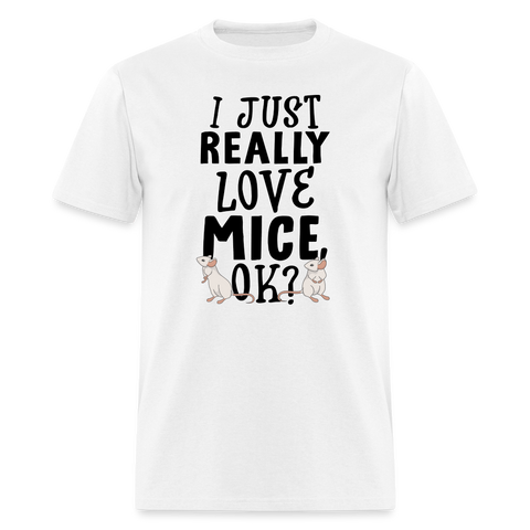 i just really love mice dark font shirt - white