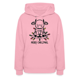 merry christmas cow Women's Hoodie - classic pink