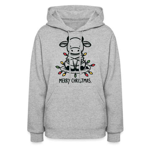 merry christmas cow Women's Hoodie - heather gray