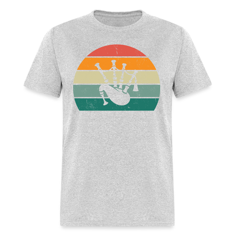 bagpipes retro shirt - heather gray