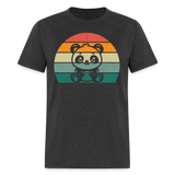 panda retro shirt - heather black