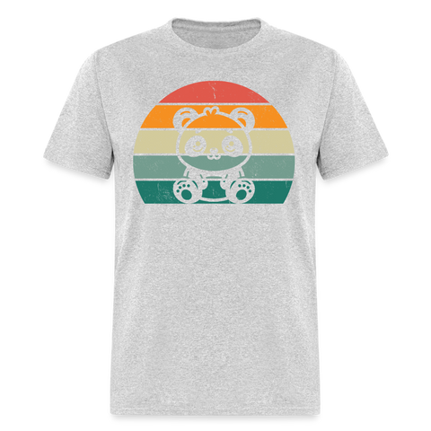 panda retro shirt - heather gray