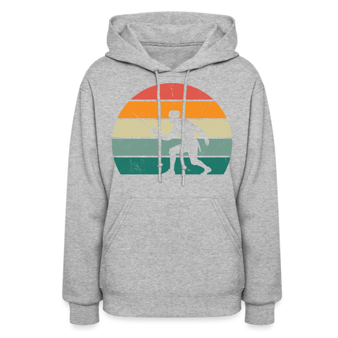 fencer retro womens hoodie - heather gray