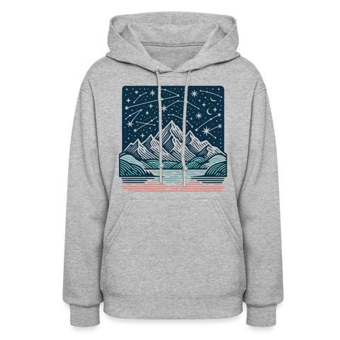 mountain under starry night Women's Hoodie - heather gray