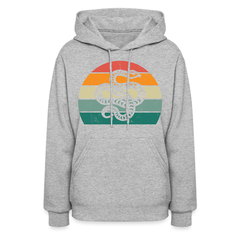 rattlesnake retro Women's Hoodie - heather gray