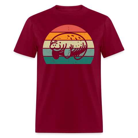 manatee retro shirt - burgundy