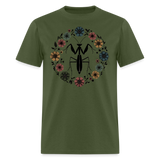 mantis floral shirt - military green