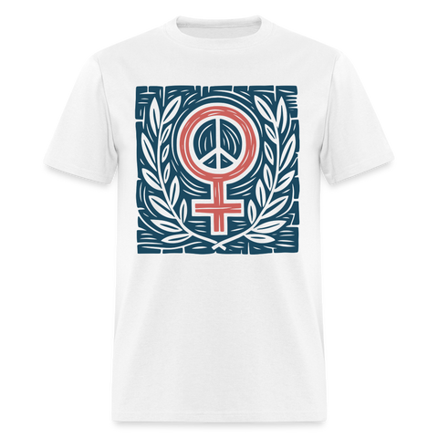 woman sign olive branch shirt - white