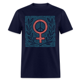 woman sign olive branch shirt - navy
