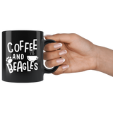 Coffee And Beagles 11oz Black Mug
