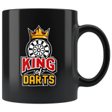 King Of Darts 11oz Black Mug