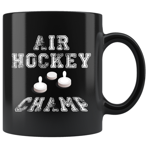 Air Hockey Champ 11oz Black Mug