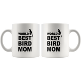 bird mom white mug