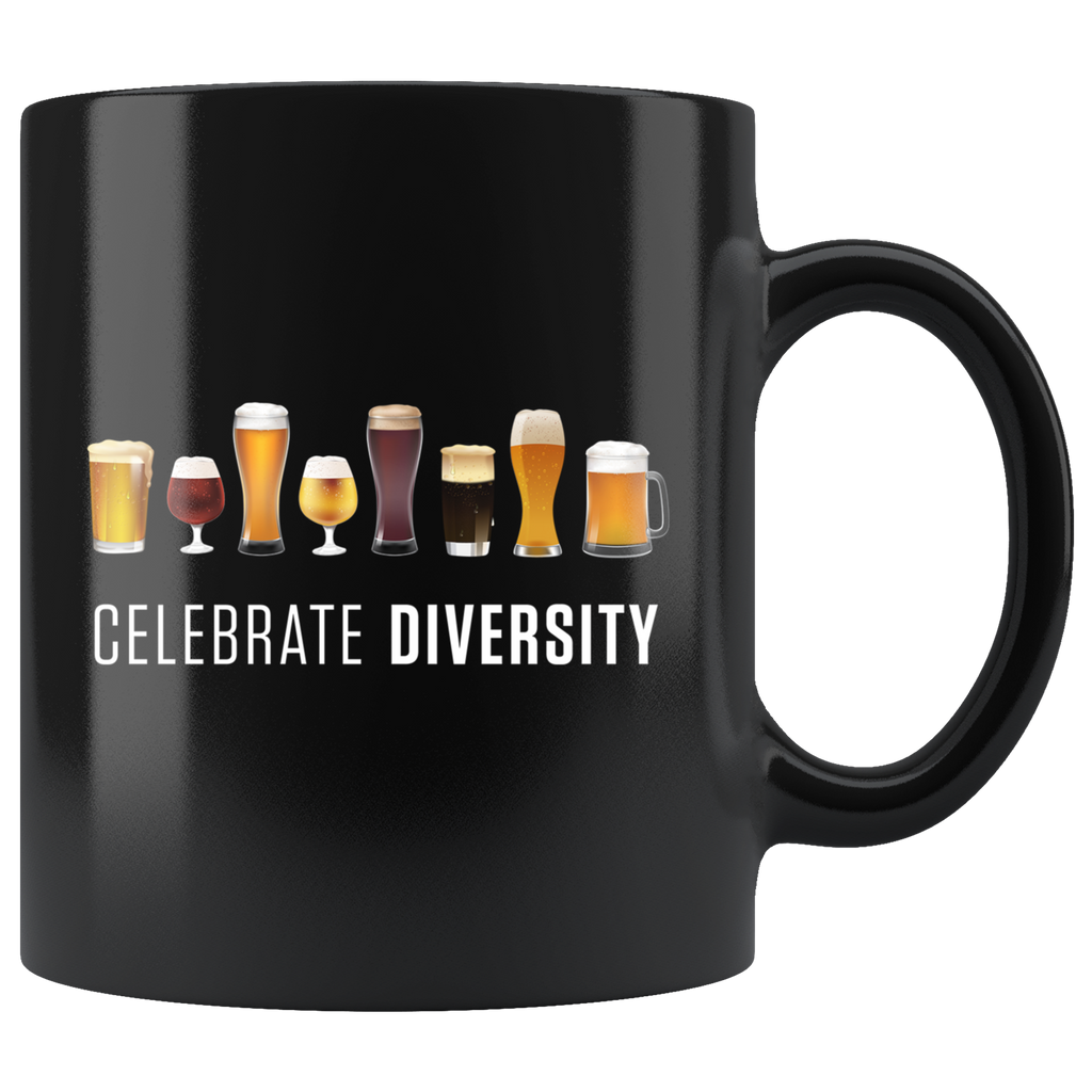 Celebrate Diversity (Beers) 11oz Black Mug