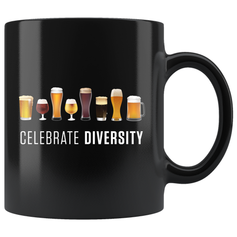 Celebrate Diversity (Beers) 11oz Black Mug