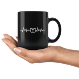 Reading Heartbeat 11oz Black Mug