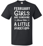 February Girls Are Sunshine Mixed With A Little Hurricane Shirt