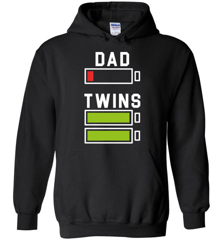 Dad Empty Battery Twins Full Batteries - Parents Hoodie