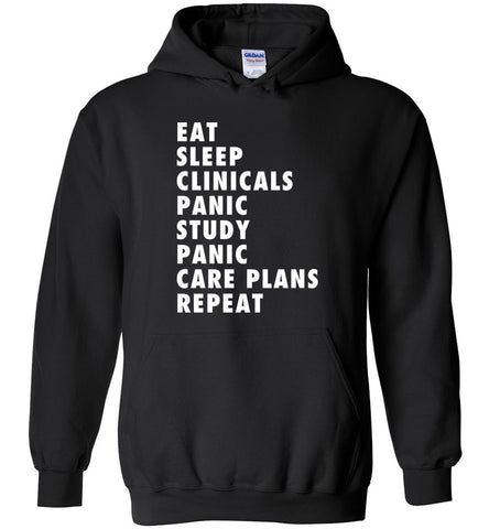 East Sleeps Clinicals Panic Study Panic Care Plans Repeat Hoodie