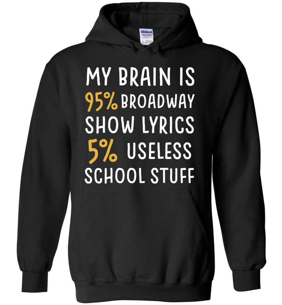 My Brain Is 95% Broadway Show Lyrics. 5% Useless School Stuff - Funny Theatre Actor Hoodie