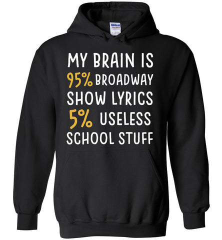 My Brain Is 95% Broadway Show Lyrics. 5% Useless School Stuff - Funny Theatre Actor Hoodie