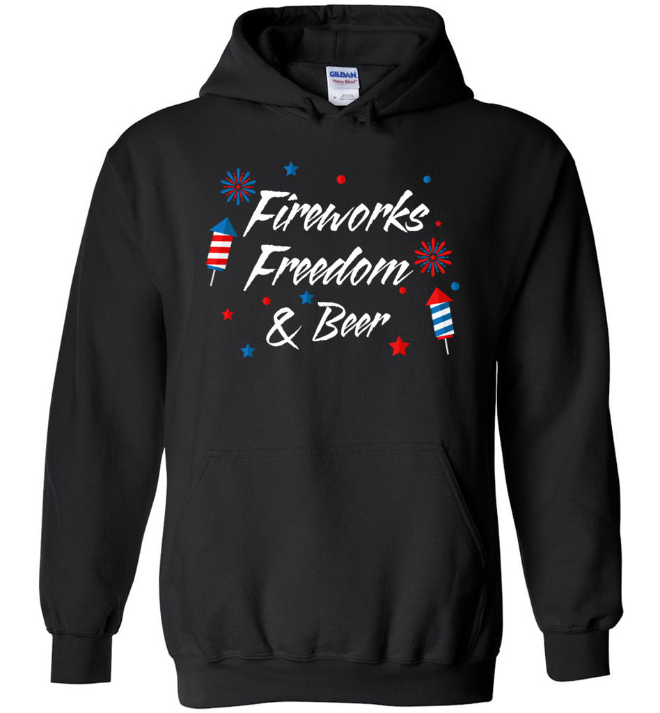 Fireworks Freedom & Beer - 4th Of July Hoodie