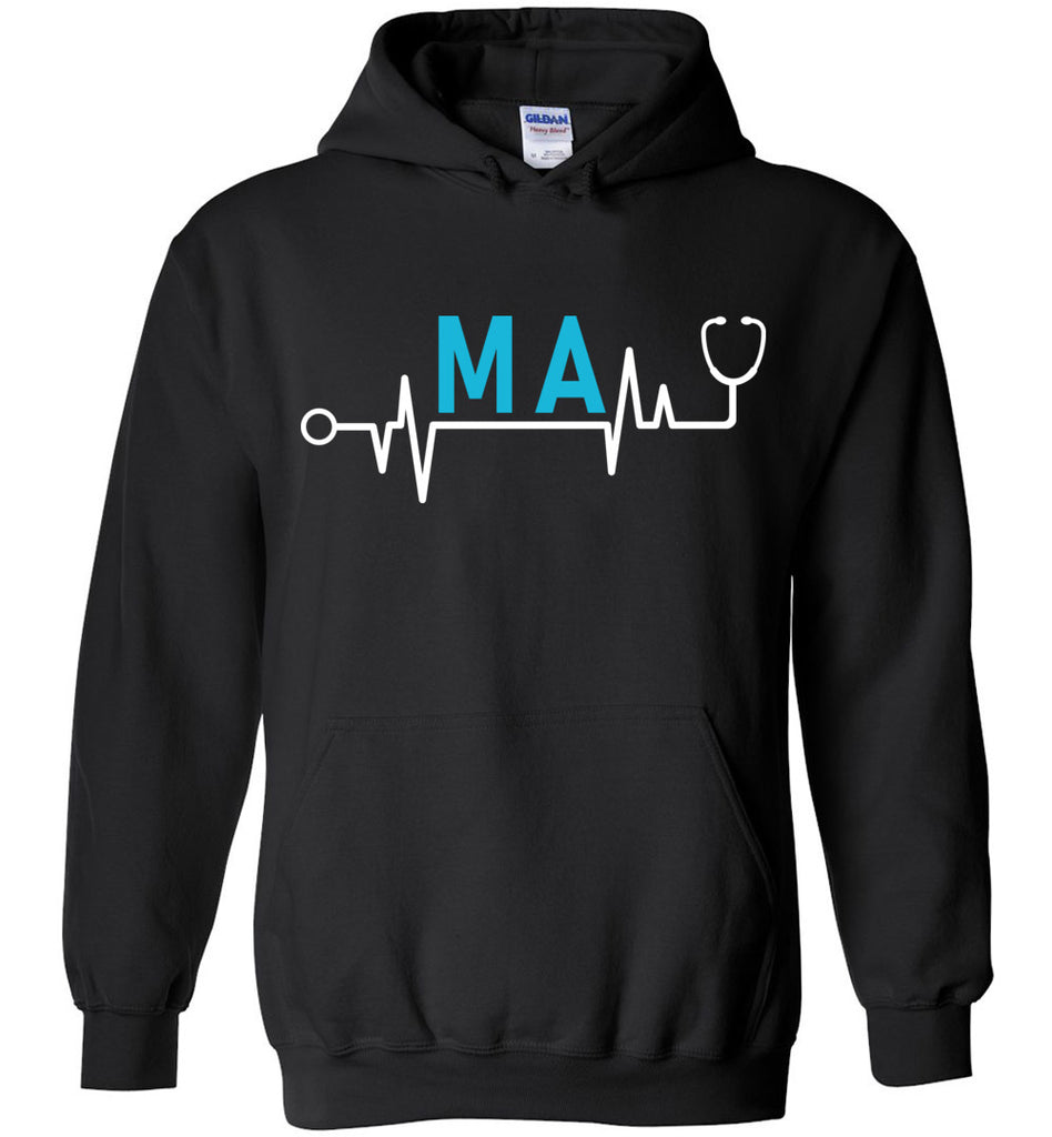 MA Medical Assistant Heartbeat Hoodie