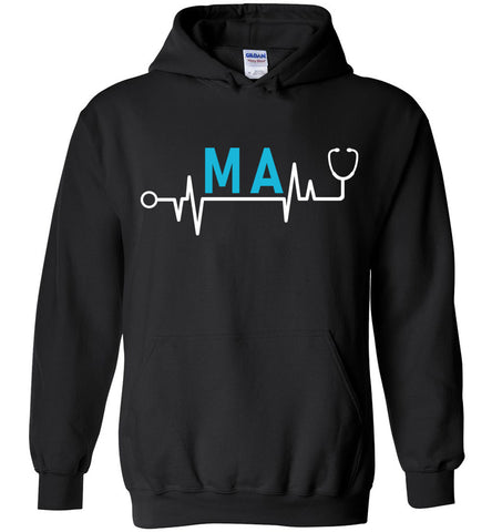 MA Medical Assistant Heartbeat Hoodie