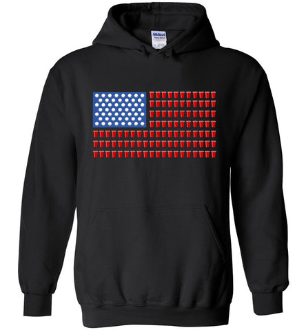 Beer Pong American Flag Hoodie