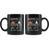 Happiness Is A Pumpkin Spice Latte And Online Shopping 11oz Black Mug