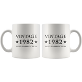 Vintage 1982 Aged To Perfection White Mug