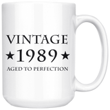 Vintage 1989 Aged to Perfection 15oz White Mug