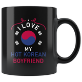 I Love My Hot Korean Boyfriend 11oz Black Mug