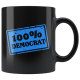 100% Democrat 11oz Black Mug