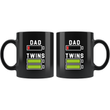Dad Empty Battery Twins Full Batteries 11oz Black Mug