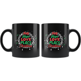 Joy Hope Love Peace Christmas 11oz Black Mug