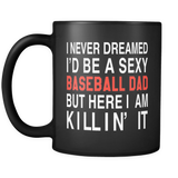 Baseball Dad Black Mug