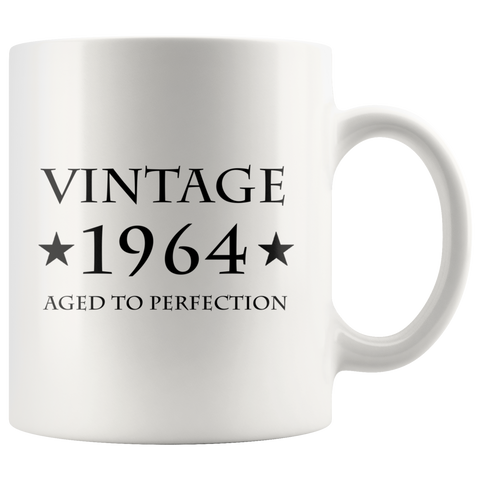 Vintage 1964 Aged To Perfection White Mug