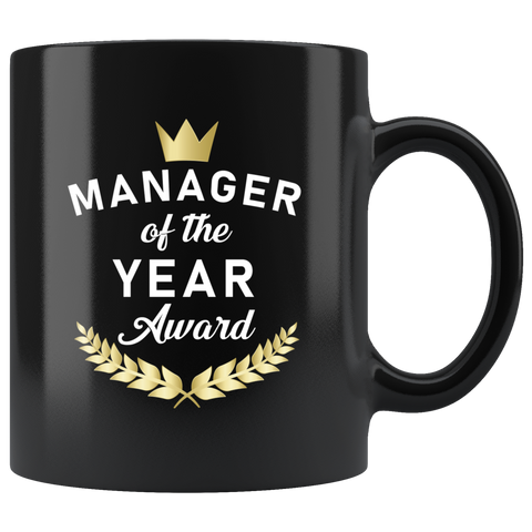 Manager Of The Year Award 11oz Black Mug