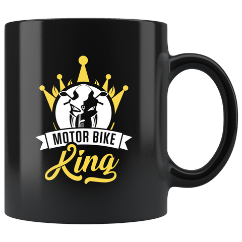 Motor Bike King 11oz Black Mug