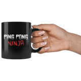 Ping Pong Ninja 11oz Black Mug