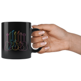 Guitar Outlines 11oz Black Mug