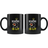 Reading Is Lit 11oz Black Mug