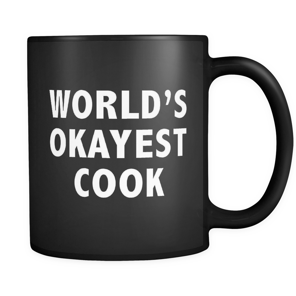 World's Okayest Cook Black Mug