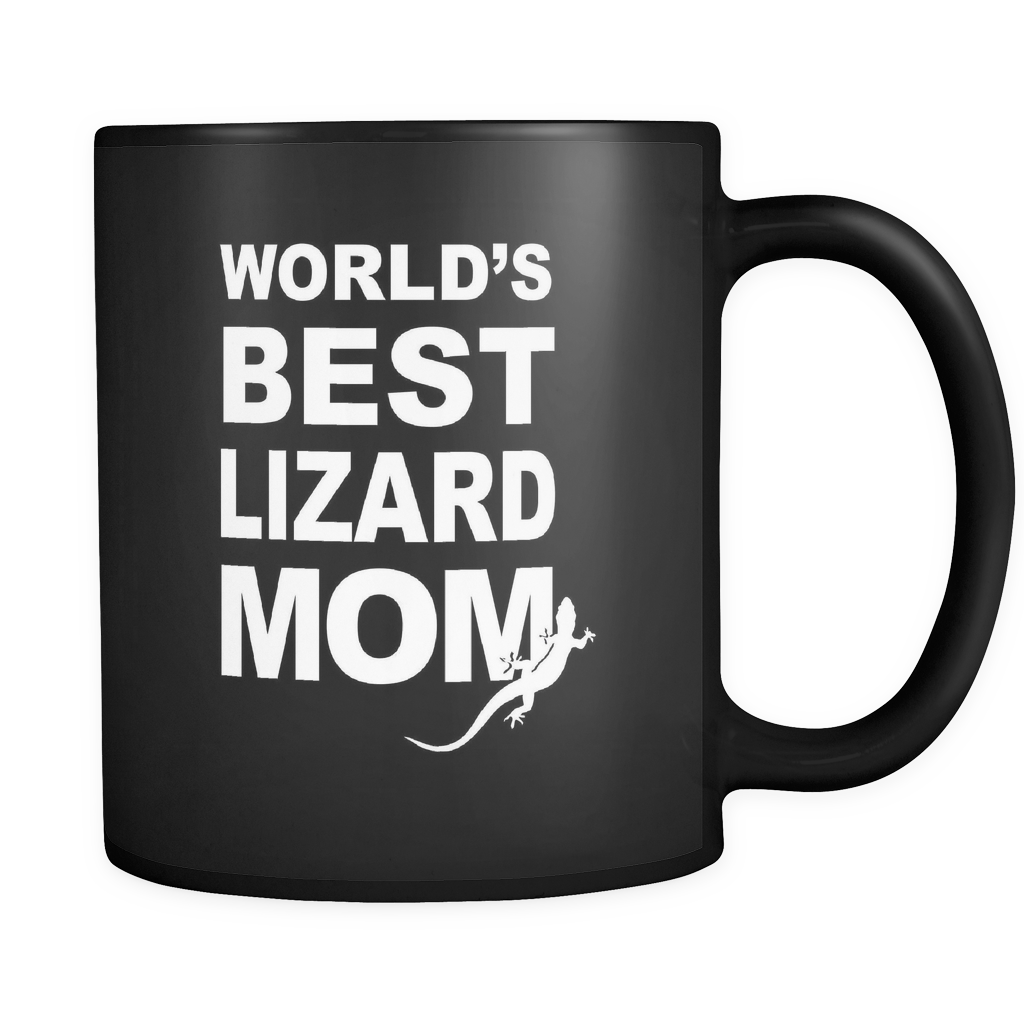 Lizard Mom Black Mug