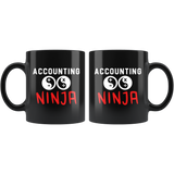 Accounting Ninja 11oz Black Coffee Mug for Accountant