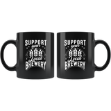 Support Your Local Brewery 11oz Black Mug