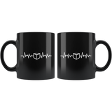 Reading Heartbeat 11oz Black Mug