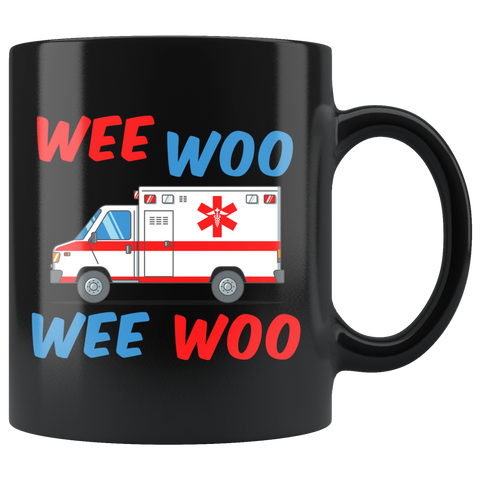 Wee Woo Wee Woo 11oz Black Mug